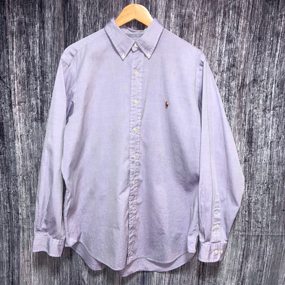 Ralph Lauren Button Long Sleeve Shirt Lavender Classic Fit Size 16.5‎ 34/35